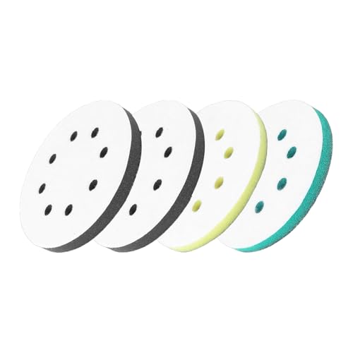 Schaumstoff-Schleifpads für Exzenterschleifer, Schleifblätter, 8 Löcher, weiche Schwamm-Schnittstelle, Schwamm-Polierpads, Scheiben für Bohrer, Geräuschreduzierung, 4 Stück Schaumstoff-Schleifpads für Exzenterschleifer, Schleifblätter, 8 Löcher, weiche Schwamm-Schnittstelle, Schwamm-Polierpads, Scheiben für Bohrer, Geräuschreduzierung, 4 Stück von Lufdegim