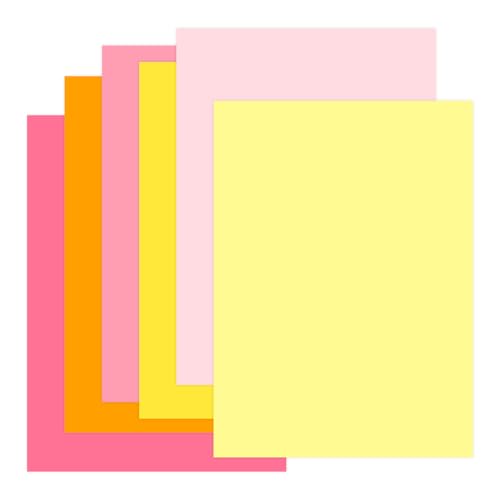 100 Blatt - Orange Serie 120g Tonpapier A4 Bunt, 6 Farben Bastelpapier Buntes Papier Druckerpapier Kopierpapier, Origami Papier von Luffy