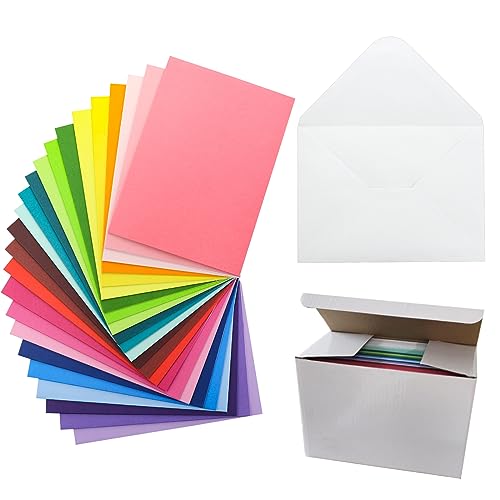 48 Bunt papier Briefumschläge Karten Set DIN B6/5x7 inch mit Umschläge Blanko Falt-Karten Klappkarten für Hochzeit Geschenk Grußkarten Einladung von Luffy