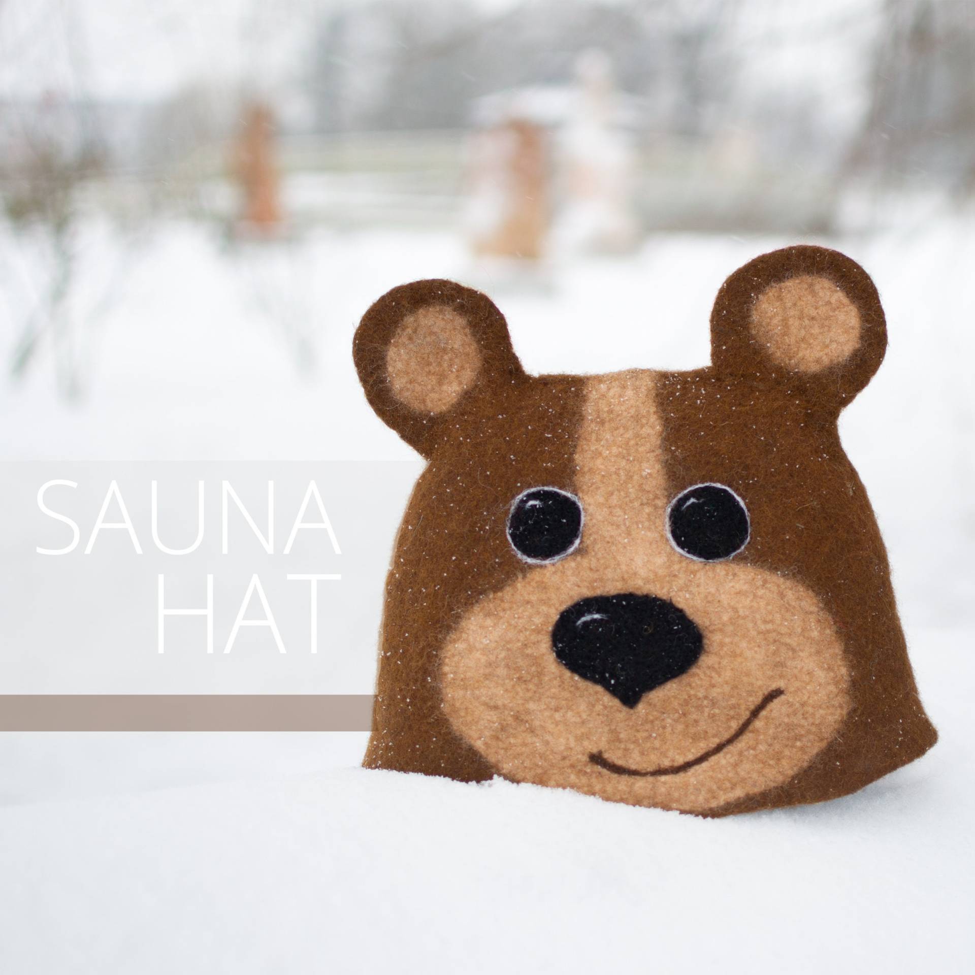 Gefilzte Wolle Handgefertigter Sauna Hut, Hut Bär, Wald von LufiDesign