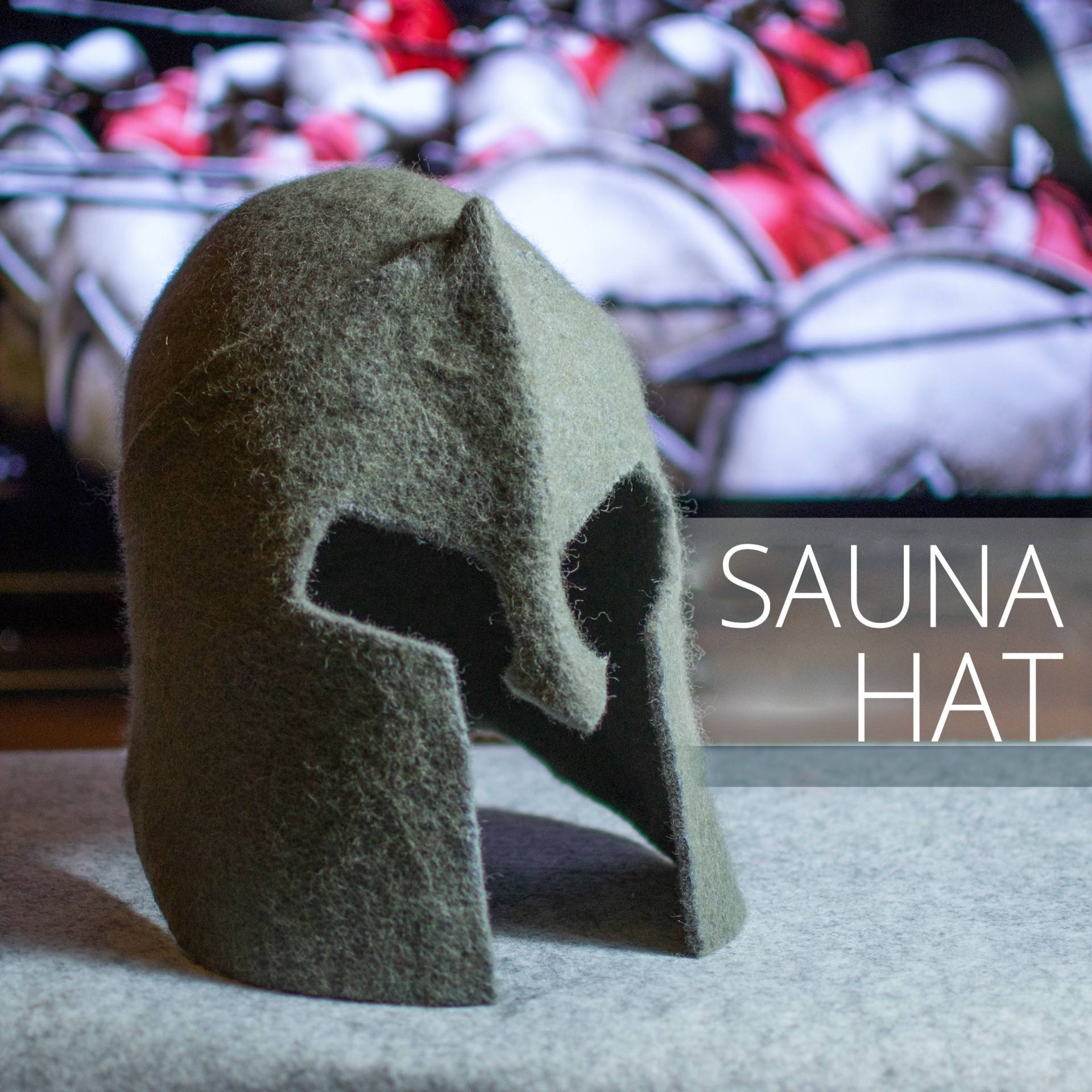 Gefilzte Wolle Handgefertigter Sauna Hut Helm, Spartan Helm von LufiDesign