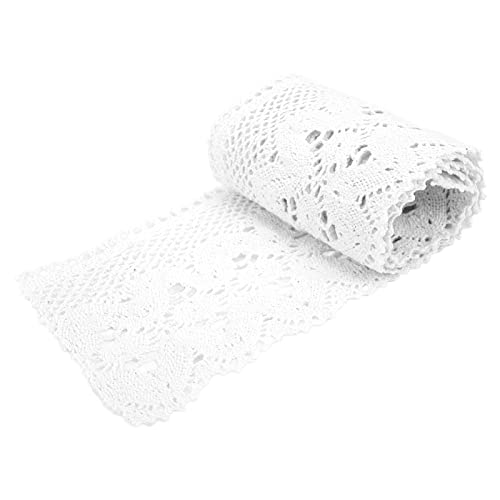 Lufodon 9,1 m Baumwollspitzenband, dekorative Zierleiste für Kleidung, DIY, Basteln, Vorhangverzierung, Nähzubehör (weiß) von Lufodon