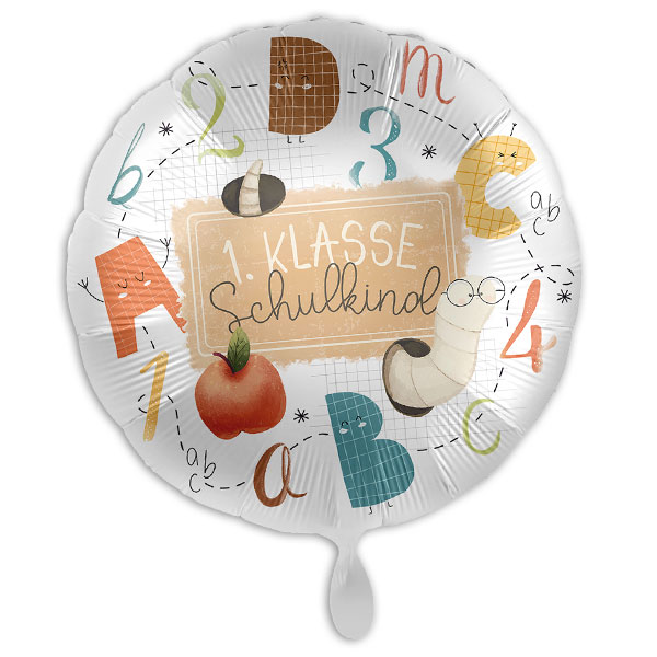 "1. Klasse Schulkind", Folienballon mit Einschulungs-Motiv, Ø 34cm "1. Klasse Schulkind", Folienballon mit Einschulungs-Motiv, Ø 34cm von Luftballon-Markt GmbH