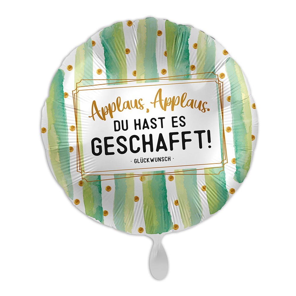 Bestandene Prüfung "Du hast es geschafft", Heliumballon rund Ø 34 cm von Luftballon-Markt GmbH