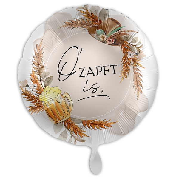 Folienballon mit Motiv "O 'zapft is!", Ø 34cm Folienballon mit Motiv "O 'zapft is!", Ø 34cm von Luftballon-Markt GmbH