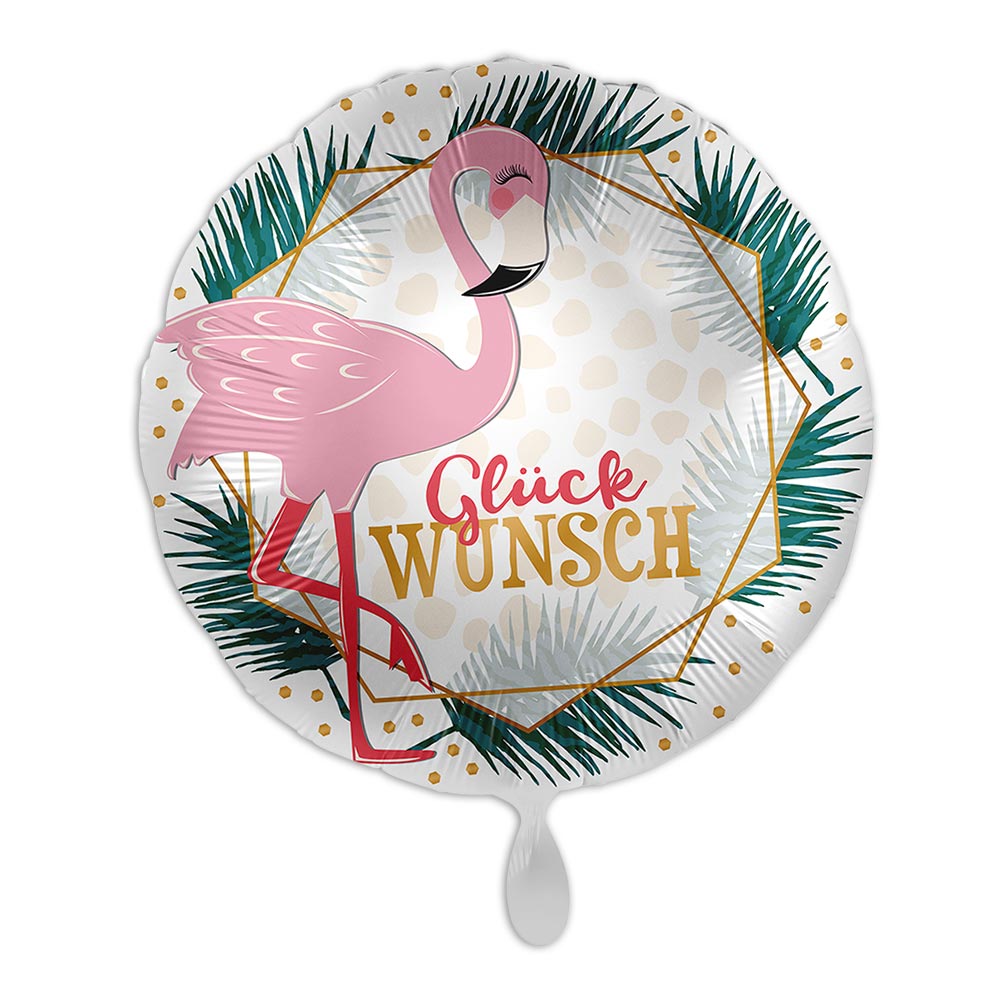 Glückwunsch Heliumballon, Motiv Flamingo, runder Heliumballon Ø 34 cm Glückwunsch Heliumballon, Motiv Flamingo, runder Heliumballon Ø 34 cm von Luftballon-Markt GmbH