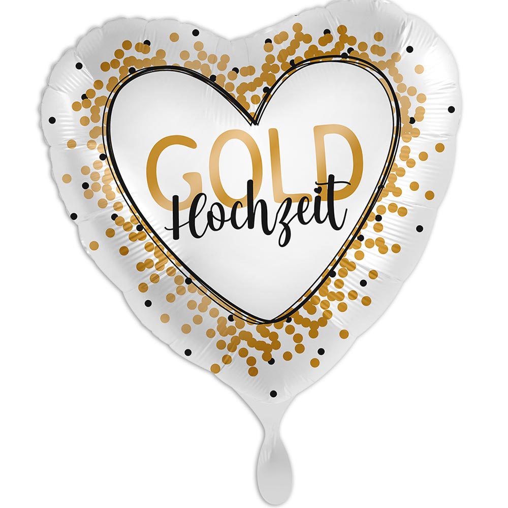 "Goldhochzeit", Herzförmiger Heliumballon "Goldhochzeit", Herzförmiger Heliumballon von Luftballon-Markt GmbH