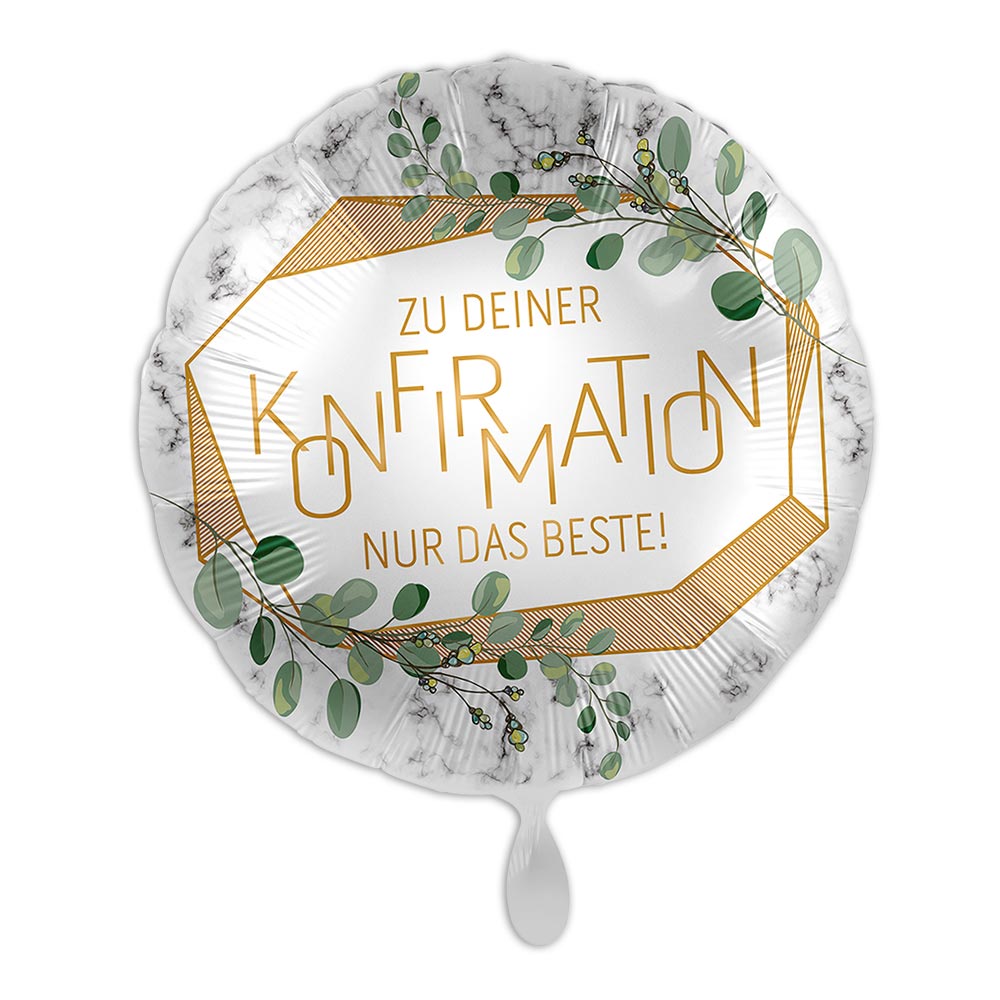 "Konfirmation", Motiv Eucalyptus, Heliumballon rund Ø 34 cm "Konfirmation", Motiv Eucalyptus, Heliumballon rund Ø 34 cm von Luftballon-Markt GmbH