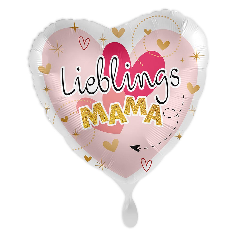 "Lieblings Mama", Herzförmiger Folienballon von Luftballon-Markt GmbH
