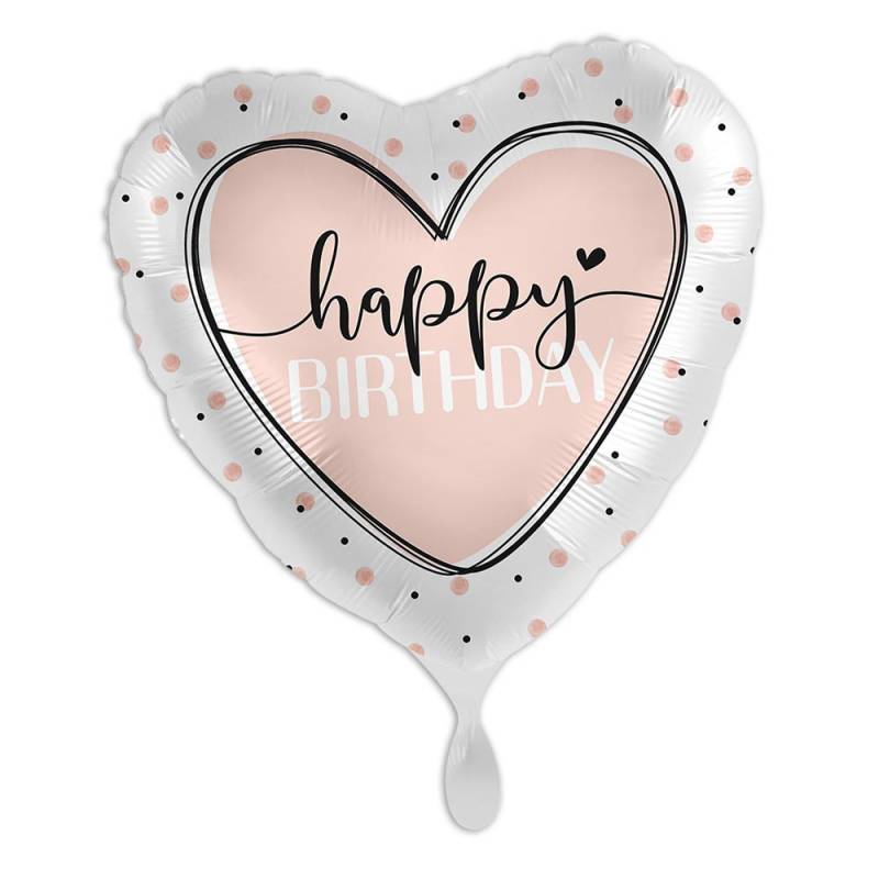 Luftballon Happy Birthday, Glossy Heart, Heliumballon zum Geburtstag Luftballon Happy Birthday, Glossy Heart, Heliumballon zum Geburtstag