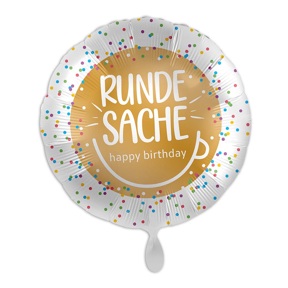 "Runde Sache", Heliumballon runder  Geburtstag rund Ø 34 cm von Luftballon-Markt GmbH