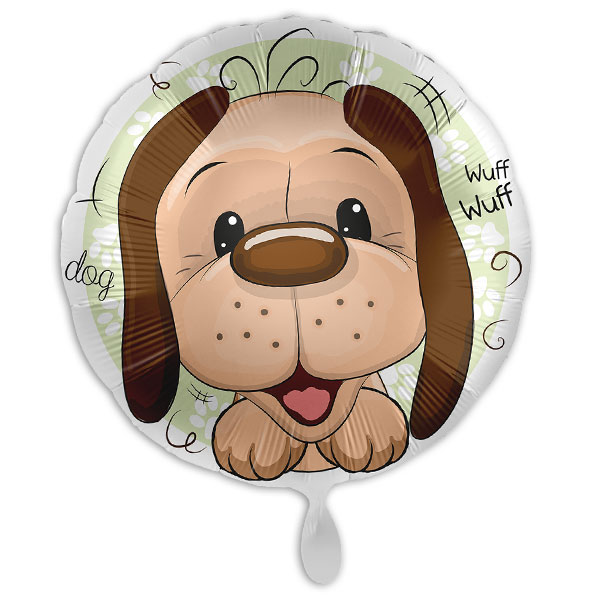 Runder Folienballon mit niedlichem Hunde-Motiv, Ø 34cm Runder Folienballon mit niedlichem Hunde-Motiv, Ø 34cm von Luftballon-Markt GmbH