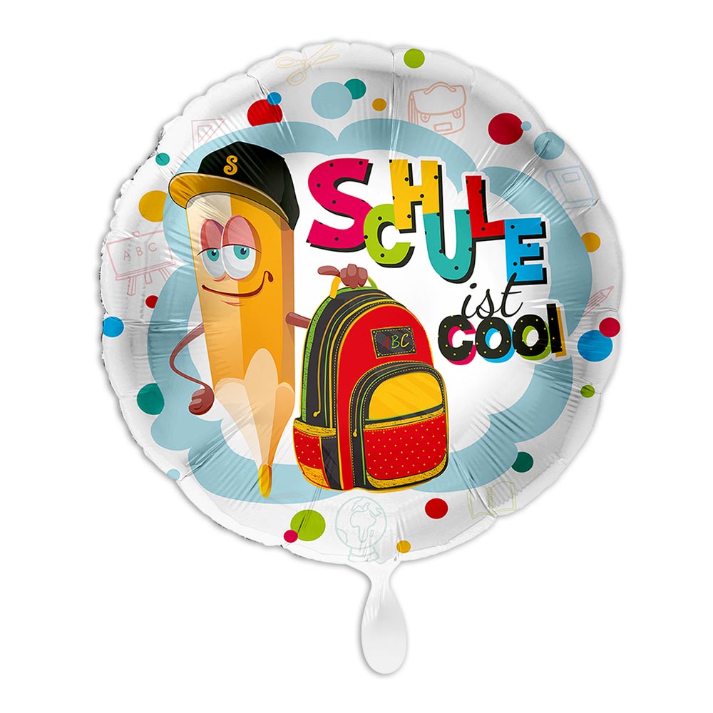 "Schule ist cool" Heliumballon zur Einschulung runder Heliumballon von Luftballon-Markt GmbH