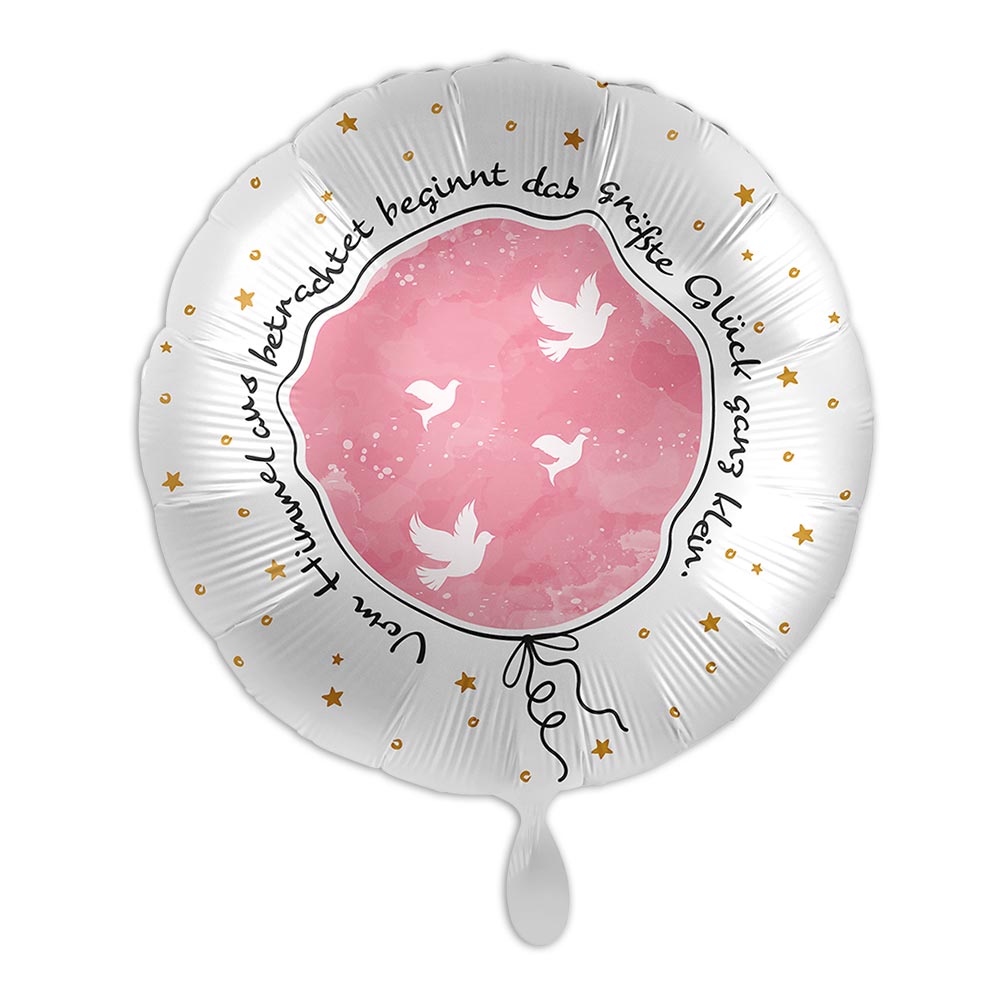 Taufe "Kleines großes Glück" Rosa, Heliumballon rund Ø 34 cm Taufe "Kleines großes Glück" Rosa, Heliumballon rund Ø 34 cm von Luftballon-Markt GmbH
