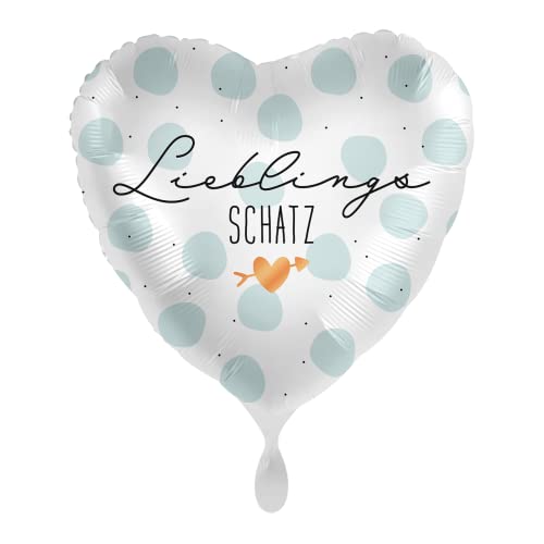 1 Folienballon LieblingsSCHATZ Herz weiß mint rosegold ca 43 cm ungefüllt Ballongas geeignet von Luftballonmarkt