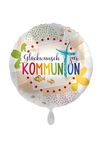Luftballonmarkt 1 Folienballon Glückwunsch zur Kommunion bunt weiß rund 45 cm ungefüllt Ballongas geeignet Luftballonmarkt 1 Folienballon Glückwunsch zur Kommunion bunt weiß rund 45 cm ungefüllt Ballongas geeignet von Luftballonmarkt
