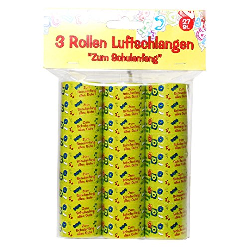 Luftschlangen 3er Packung Zum Schulanfang 1,5cm 1,20 Meter von Luftschlangen Schulanfang