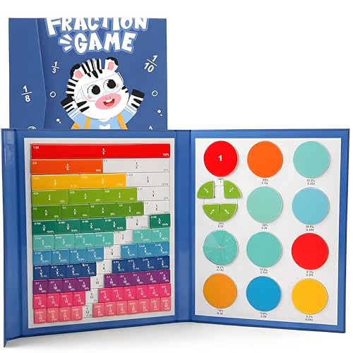 Magnetkarten zum Lernen von Brüchen (Set) – Enthalten magnetische Teile und Bruchteile sowie mathematische Karten für Grundschulen – Bildungskarten von Luiittirys
