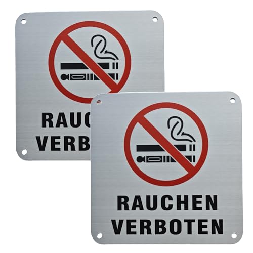 Luimode 5 Stück Acryl Rauchen Verboten Schild,Doppelseitiges Warnschild Rauchverbot Tischkarte für Außen-und Innenbereich Bibliotheken Hotels, Cafés 5 * 5 * 5cm (2st Alu Rauchen Verboten 12 * 12cm) von Luimode
