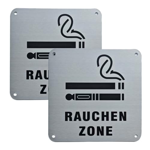 Luimode 5 Stück Acryl Rauchen Verboten Schild,Doppelseitiges Warnschild Rauchverbot Tischkarte für Außen-und Innenbereich Bibliotheken Hotels, Cafés 5 * 5 * 5cm (2st Alu Rauchen Zone 12 * 12cm) von Luimode