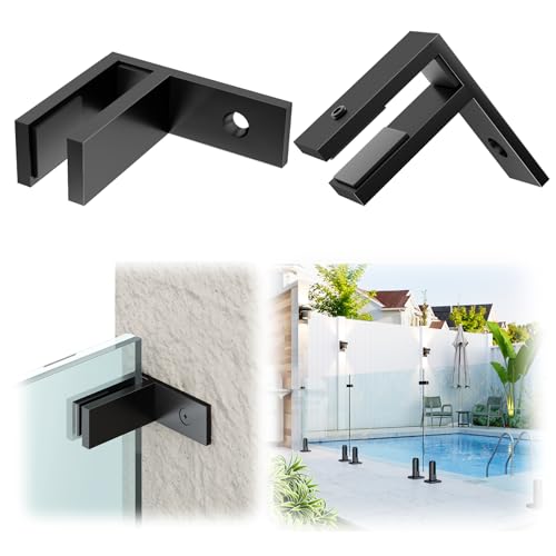 LukLoy 2 Stück F-Form für den Außenbereich, schwarz, pulverbeschichtet, Wand-zu-Glasklemme, passend für 10 mm-13,52 mm, SS304 Glasgeländer-Klemmen, Halterung, Hardware-Schienensystem für Balkon, Deck LukLoy 2 Stück F-Form für den Außenbereich, schwarz, pulverbeschichtet, Wand-zu-Glasklemme, passend für 10 mm-13,52 mm, SS304 Glasgeländer-Klemmen, Halterung, Hardware-Schienensystem für Balkon, Deck von LukLoy