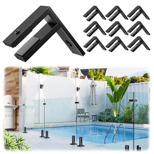 LukLoy SS304 Glasgeländer-Klemme, F-Form, pulverbeschichtet, für 10 mm - 13,52 mm, SS304, schwarz, pulverbeschichtet, für Balkon, Deck, Balustrade, 10 Stück LukLoy SS304 Glasgeländer-Klemme, F-Form, pulverbeschichtet, für 10 mm - 13,52 mm, SS304, schwarz, pulverbeschichtet, für Balkon, Deck, Balustrade, 10 Stück von LukLoy