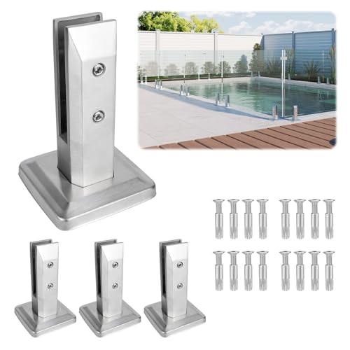 LukLoy T304 Edelstahl-Glasgeländer-Zapfen, kein Bohren, 780 g, robust, gebürstete Zapfen, Klemmen, Glasgeländersystem für Innentreppen, Balkone, Poolzäune oder den Einsatz bei schwachem Wind im Freien LukLoy T304 Edelstahl-Glasgeländer-Zapfen, kein Bohren, 780 g, robust, gebürstete Zapfen, Klemmen, Glasgeländersystem für Innentreppen, Balkone, Poolzäune oder den Einsatz bei schwachem Wind im Freien von LukLoy