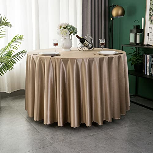 Lukery Einfach Tischdecke Abwaschbar Gartentischdecke, Tischdecke Rund Tischdecken Tischtuch Outdoor Indoor, Tisch Schutz für Entworfen für Party-Dinner und Feiern (Champagner,Durchmesser 160cm) von Lukery