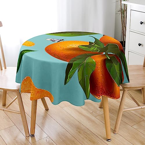 Lukery Orange Tischdecke Abwaschbar Gartentischdecke, Tischdecke Rund Tischdecken Tischtuch Outdoor Indoor, Tisch Schutz für Geburtstag Hochzeit Festival (Durchmesser 160cm,a-Grün) von Lukery