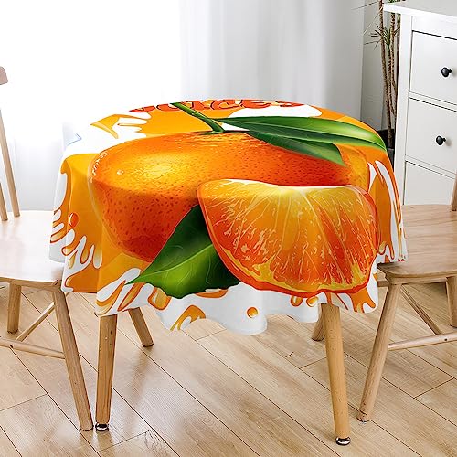 Lukery Orange Tischdecke Abwaschbar Gartentischdecke, Tischdecke Rund Tischdecken Tischtuch Outdoor Indoor, Tisch Schutz für Geburtstag Hochzeit Festival (Durchmesser 160cm,d-Orange) von Lukery