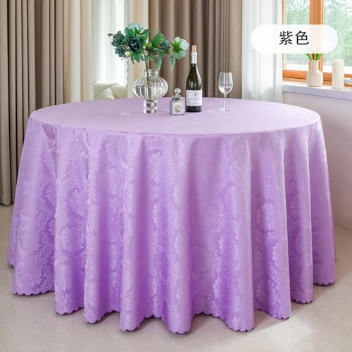 Lukery Rund Tischdecke, Einfarbig Jacquard Tischdecke Abwaschbar Splash and Stain Tischtuch, Gartentischdecke Tisch Schutz für Speisesaal, Küche (Lila,320cm) von Lukery
