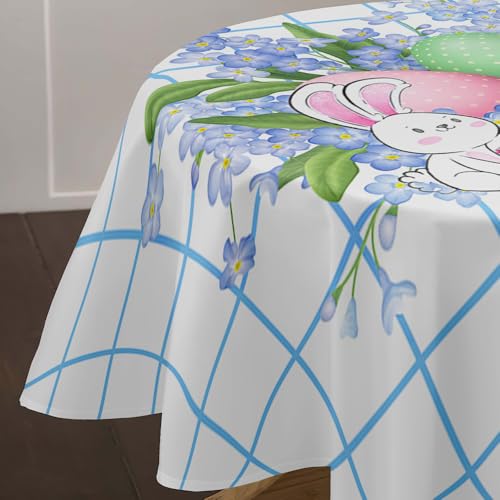 Lukery Rund Tischdecke 3D Ostern Tischdecke, Abwaschbar Tischdecken Outdoor Indoor Tischtuch, Tisch Schutz für Speisesaal, Küche (Durchmesser 160cm,Osterei 1) von Lukery