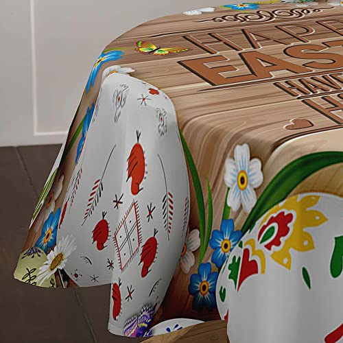 Lukery Rund Tischdecke 3D Ostern Tischdecke, Abwaschbar Tischdecken Outdoor Indoor Tischtuch, Tisch Schutz für Speisesaal, Küche (Durchmesser 160cm,Osterei 2) von Lukery