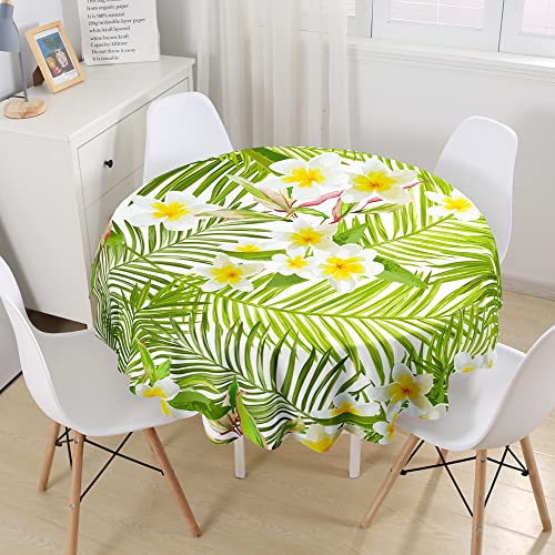 Lukery Rund Tischdecke 3D Pflanzen Tischdecke, Abwaschbar Tischdecken Outdoor Indoor Tischtuch, Tisch Schutz für Speisesaal, Küche (Blatt 6,Durchmesser 120cm) von Lukery