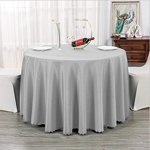 Lukery Tischdecke Abwaschbar Gartentischdecke, Tischdecke Rund Tischdecken Einfarbig Tischtuch Outdoor Indoor, Tisch Schutz für Geburtstag Hochzeit Festival (Durchmesser 200cm,Silber grau) von Lukery