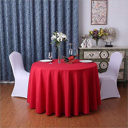 Lukery Tischdecke Abwaschbar Gartentischdecke, Tischdecke Rund Tischdecken Einfarbig Tischtuch Outdoor Indoor, Tisch Schutz für Geburtstag Hochzeit Festival (Durchmesser 280cm,Rot) von Lukery