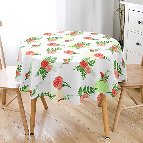 Lukery Tischdecke Abwaschbar Gartentischdecke, Tischdecke Rund Tischdecken Pattern Tischtuch Outdoor Indoor, Tisch Schutz für Geburtstag Hochzeit Festival (Durchmesser 140cm,Geschenkbox Blumen) von Lukery