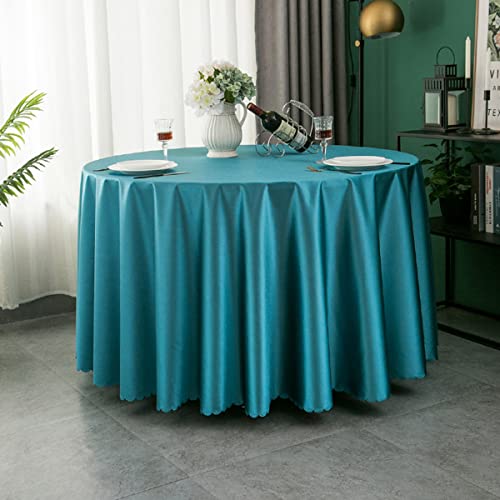 Lukery Tischdecke Abwaschbar Gartentischdecke, Tischdecke Rund Tischdecken Tischtuch Outdoor Indoor, Glatt Tisch Schutz für Entworfen für Party-Dinner und Feiern (Durchmesser 100cm,Marineblau) von Lukery