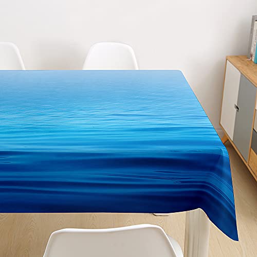 Lukery Tischdecke Outdoor Rechteckig Abwaschbar, Seeoberflächedruck Tischdecke Abwaschbar, Fleckschutz Gartentischdecke für Küche, Esstisch, Parteien (150x300cm,Farbverlauf Blau) von Lukery
