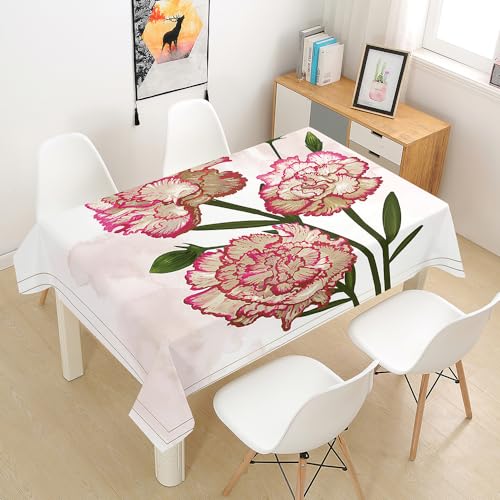 Lukery Tischdecke Rechteckig, 3D Bunte Blumen Outdoor Tischdecke, Polyester Haben Lotuseffekt, Abwaschbare Tischtuch, Gartentischdecke, für Esszimmer/Geburtstag (Lächelnde Blumen,150x210cm) von Lukery