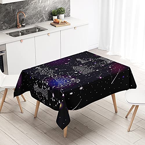 Lukery Tischdecke Rechteckig, 3D Schach Outdoor Tischdecke, Polyester Haben Lotuseffekt, Abwaschbare Tischtuch, Gartentischdecke, für Esszimmer/Party/Geburtstag (Sternenhimmel,150x300cm) von Lukery