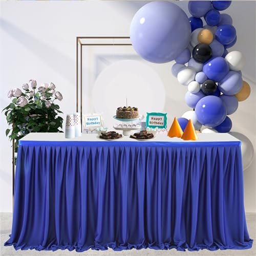 Lukery Tüll Tischröck für Party Deko, 2024 Candy Tüll Tischdecke Tüll Tischdekoration Mesh Schreibtisch Gaze für Hochzeit, Geburtstag Party, Taufe, Bankett Dekoration (4FT(122 * 77cm),8#Blau) von Lukery