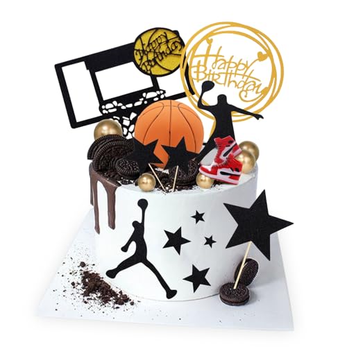 Lukinuo Basketball-Kuchendekoration, 17 Stück, Motiv für Jungen und Herren, Geburtstagsparty-Zubehör Lukinuo Basketball-Kuchendekoration, 17 Stück, Motiv für Jungen und Herren, Geburtstagsparty-Zubehör von Lukinuo