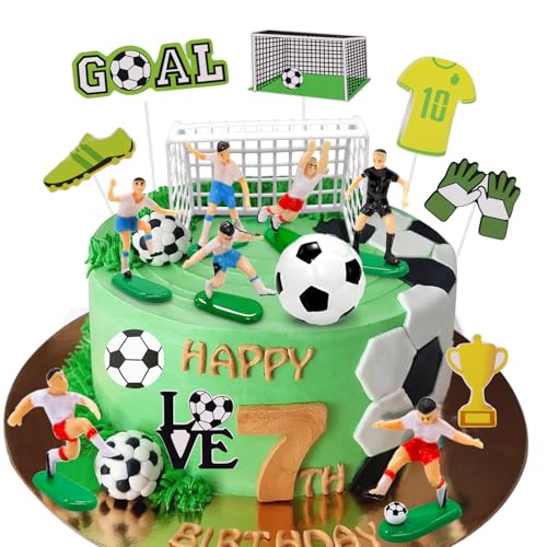 Lukinuo Fußball-Kuchenaufsatz, 18 Stück, Fußballspieler-Kuchendekorationen, Fußballtoren, Cupcake-Topper, Fußballspieler-Figur für Männer, Jungen, Fußball, Sport, Themenparty-Zubehör Lukinuo Fußball-Kuchenaufsatz, 18 Stück, Fußballspieler-Kuchendekorationen, Fußballtoren, Cupcake-Topper, Fußballspieler-Figur für Männer, Jungen, Fußball, Sport, Themenparty-Zubehör von Lukinuo