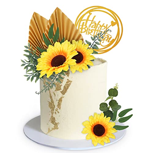 Lukinuo Sonnenblume Kuchen Topper 18pcs Sonnenblume Kuchen Dekoration mit Gold alles Gute zum Geburtstag Kuchen Topper Sonnenblume Golden Palm Eukalyptus Blätter für Sonnenblume Boho Sommer Thema Gebu Lukinuo Sonnenblume Kuchen Topper 18pcs Sonnenblume Kuchen Dekoration mit Gold alles Gute zum Geburtstag Kuchen Topper Sonnenblume Golden Palm Eukalyptus Blätter für Sonnenblume Boho Sommer Thema Gebu von Lukinuo