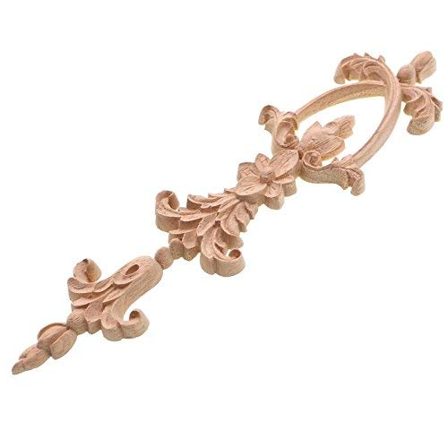 Luleke 2 Stück Holz Ornament Schrank, Geschnitzte Möbel Appliques Ecke Onlay Applique Verziehrung, Ornamente Bastelholz für Schrank Wand Ecke Dekoration 30 * 10cm von Luleke
