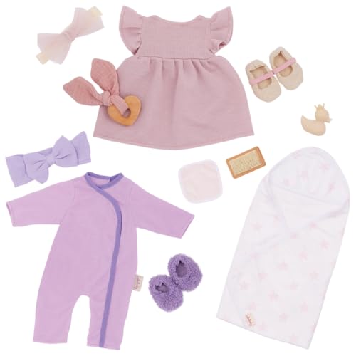 LullaBaby - Baby-Puppen-Kleidungsset - 13-teiliges Mode-Set - Baby-Puppen-Kleidung - Pyjama, Kleid & Badezubehör - Fantasievolles Spiel - Spielzeug für Kinder ab 2 Jahren LullaBaby - Baby-Puppen-Kleidungsset - 13-teiliges Mode-Set - Baby-Puppen-Kleidung - Pyjama, Kleid & Badezubehör - Fantasievolles Spiel - Spielzeug für Kinder ab 2 Jahren von LullaBaby
