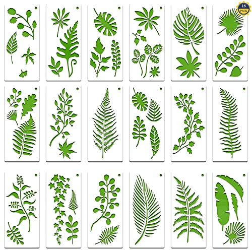 Blatt Malerei Schablone 18 Stücke Blätter Schablone Kunststoff Wand Malen Schablonen Wiederverwendbare Vorlagen Schablonen Blätter Stencil Schablonen für DIY Basteln Dekoration Blatt Malerei Schablone 18 Stücke Blätter Schablone Kunststoff Wand Malen Schablonen Wiederverwendbare Vorlagen Schablonen Blätter Stencil Schablonen für DIY Basteln Dekoration von LuluDa