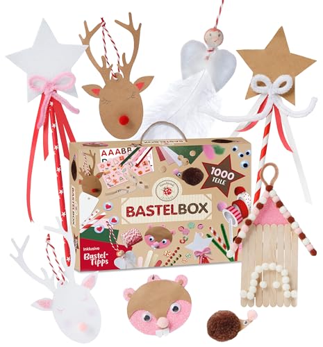 Lulubug Bastelset Weihnachten Kinder- 1000 Teile | Bastelbox XL mit Tragegriff inkl Bastelanleitungen | Pompons, Washi Tape, Sticker, Wackelaugen uvm Lulubug Bastelset Weihnachten Kinder- 1000 Teile | Bastelbox XL mit Tragegriff inkl Bastelanleitungen | Pompons, Washi Tape, Sticker, Wackelaugen uvm von Lulubug