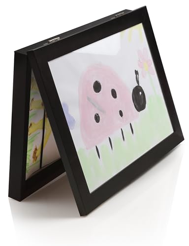 Lulubug Bilderrahmen Kinderzeichnungen A4 - für 150 Bilder | Frontöffnung, Drehmechanismus, Tischaufsteller, Magnetverschluss | Schwarz, 34,5x25cm Lulubug Bilderrahmen Kinderzeichnungen A4 - für 150 Bilder | Frontöffnung, Drehmechanismus, Tischaufsteller, Magnetverschluss | Schwarz, 34,5x25cm von Lulubug